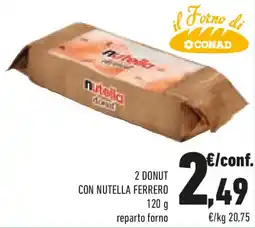 Conad 2 donut con nutella FERRERO offerta