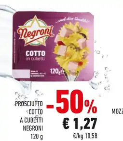 Conad Prosciutto $cotto a cubetti NEGRONI offerta