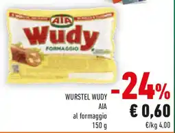 Conad WURSTEL WUDY AIA al formaggio offerta