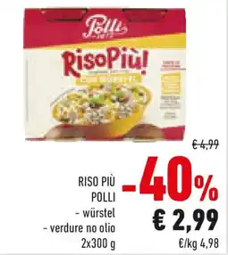 Conad RISO PIÙ POLLI - würstel - verdure no olio offerta