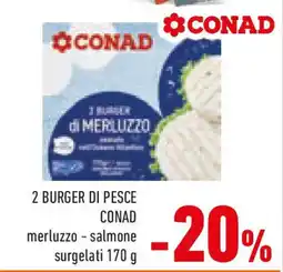 Conad 2 burger di pesce CONAD offerta
