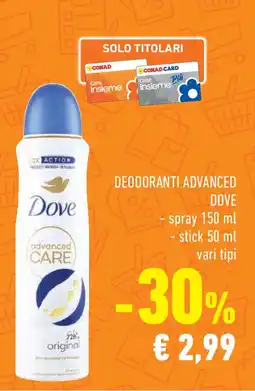 Conad Superstore Deodoranti advanced DOVE offerta
