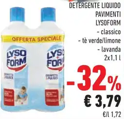 Conad Superstore Detergente liquido pavimenti LYSOFORM offerta