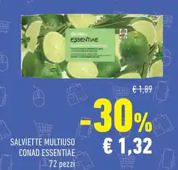 Conad Superstore Salviette multiuso CONAD ESSENTIAE 72 pezzi offerta