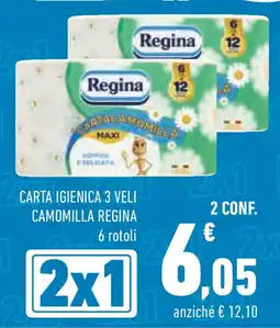Conad Superstore Carta igienica 3 veli CAMOMILLA REGINA offerta