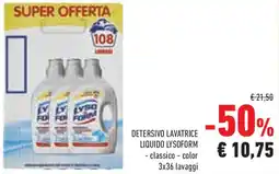 Conad Superstore Detersivo lavatrice liquido LYSOFORM offerta
