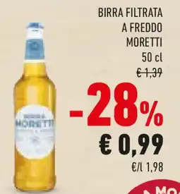 Conad Birra filtrata a freddo MORETTI offerta