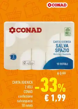 Conad Carta igienica 2 veli CONAD offerta
