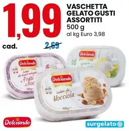 Eurospin Vaschetta gelato gusti assortiti Dolciando offerta