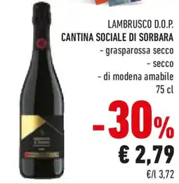 Conad Lambrusco d.o.p. cantina sociale di sorbara offerta
