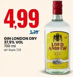 Eurospin Gin london dry 37,5% vol offerta