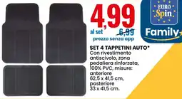 Eurospin Set 4 tappetini auto offerta