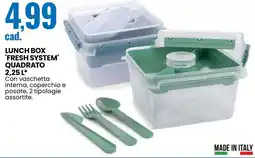 Eurospin Lunch box 'fresh system' quadrato offerta