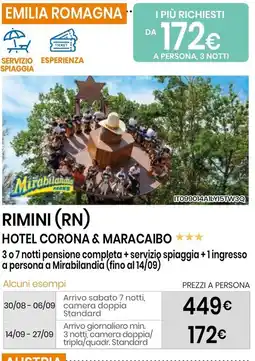 Eurospin Rimini (rn) hotel corona & maracaibo offerta