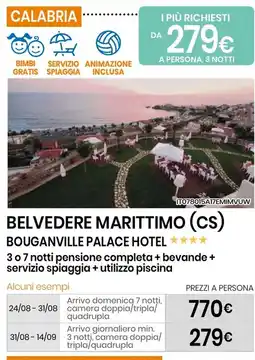 Eurospin Belvedere marittimo (cs) bouganville palace hotel offerta