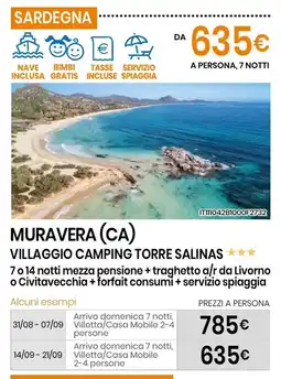 Eurospin Muravera (ca) villaggio camping torre salinas offerta