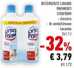 Conad Detergente liquido pavimenti LYSOFORM offerta