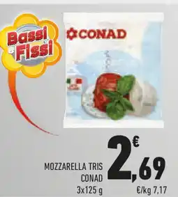 Conad Mozzarella tris CONAD offerta
