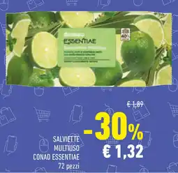 Conad Salviette multiuso CONAD ESSENTIAE 72 pezzi offerta