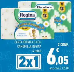Conad Carta igienica 3 veli camomilla REGINA offerta