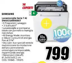 MediaWorld SAMSUNG Lavastoviglie Serie 7 AI DW60CG880B0OET offerta