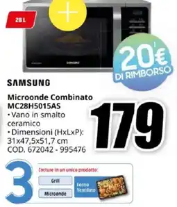 MediaWorld SAMSUNG Microonde Combinato MC28H5015AS offerta