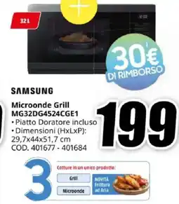 MediaWorld SAMSUNG Microonde Grill MG32DG4524CGE1 offerta