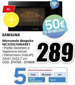MediaWorld SAMSUNG Microonde Bespoke MC32DG7646KKE1 offerta