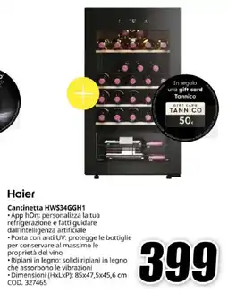 MediaWorld Haier Cantinetta HWS34GGH1 offerta