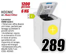 MediaWorld KOENIC Lavatrice KWM 6224 C offerta