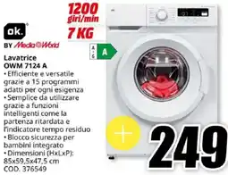 MediaWorld ok. BY Media World Lavatrice OWM 7124 A offerta