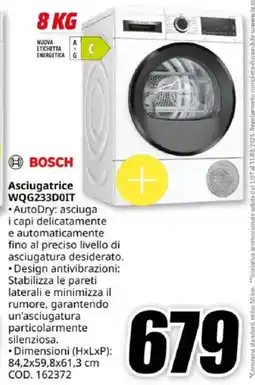 MediaWorld BOSCH Asciugatrice WQG233D0IT offerta