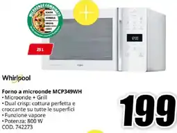 MediaWorld Whirlpool Forno a microonde MCP349WH offerta