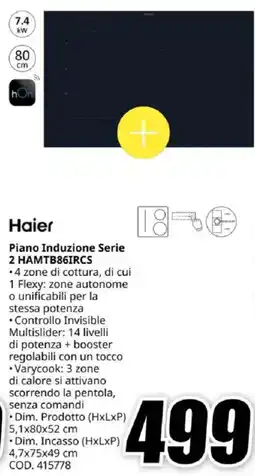 MediaWorld Haier Piano Induzione Serie 2 HAMTB86IRCS offerta