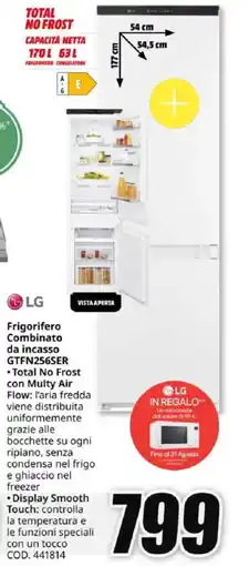 MediaWorld LG Frigorifero Combinato da incasso GTFN256SER offerta