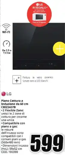 MediaWorld LG Piano Cottura a Induzione da 60 cm CBIZ2437B offerta