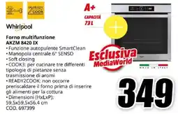 MediaWorld Whirlpool Forno multifunzione AKZM 8420 IX offerta