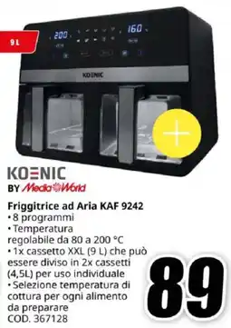 MediaWorld KOENIC BY Media World Friggitrice ad Aria KAF 9242 offerta
