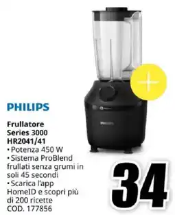 MediaWorld PHILIPS Frullatore Series 3000 HR2041/41 offerta