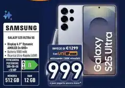 Unieuro SAMSUNG GALAXY S25 ULTRA 5G offerta