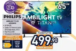 Unieuro PHILIPS AMBILIGHT TV LED 65PUS8010 offerta