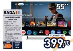 Unieuro SABA SMART TV QD-MINILED SA55M91GTV offerta