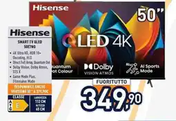 Unieuro Hisense SMART TV QLED 50E7NQ offerta