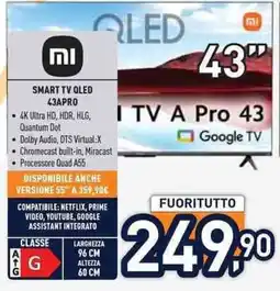 Unieuro SMART TV QLED 43APRO offerta