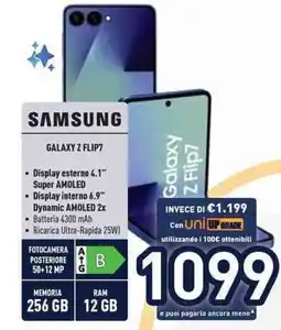 Unieuro SAMSUNG GALAXY Z FLIP7 offerta