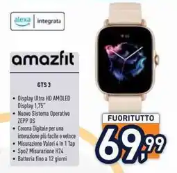Unieuro amazfit GTS 3 offerta