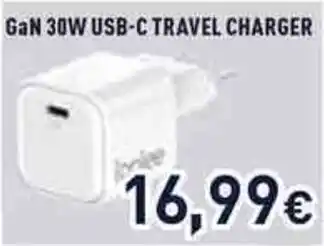Unieuro GaN 30W USB-C TRAVEL CHARGER offerta