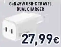 Unieuro GaN 45W USB-C TRAVEL DUAL CHARGER offerta