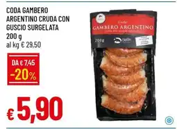 Famila CODA GAMBERO ARGENTINO CRUDA CON GUSCIO SURGELATA offerta