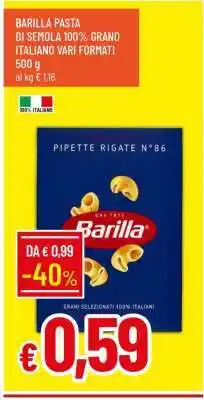 Famila BARILLA PASTA DI SEMOLA 100% GRANO ITALIANO VARI FORMATI offerta